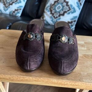 A. Marinelli Rich Chocolate Heeled Mules